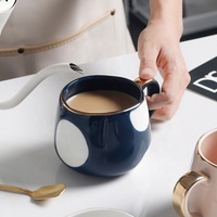 Tasse de vaisselle en céramique à motif pointu, Style nordique, avec logo personnalisé, tasse à café ou thé pour Couple, mignon