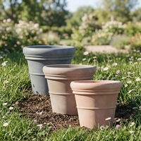 Pot Bonsai Jepang Plastik Self-Watering Model Moka Pot 20 Pot Taman Luar Ruangan Warna Emas untuk Penggunaan di Lantai Pusat Perbelanjaan Transparan