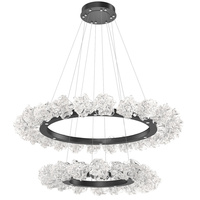 Lustre LED moderne de luxe à deux niveaux en forme de fleur, en verre soufflé à la main, pour villa, salon, hall d'hôtel