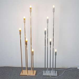 Suministros de boda, soporte de <span class=keywords><strong>10</strong></span> cabezas, para el hogar candelabro, centro de mesa dorado de Metal, pilar de pasarela para decoración de escenario de boda - Product Image 6