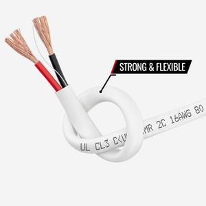 Câble de haut-parleur encastrable extérieur 16/2 CL2 CL3, calibre 16 AWG, noir/blanc - Product Image 5