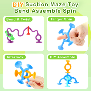 Nuevo Mordedor de Silicona Colorido Sin BPA con Ventosa Montessori, Juguetes de Dentición, Novedad 2026, Juguete Sensorial de Aprendizaje para Niños Pequeños - Product Image 4