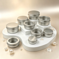 Boîtes en aluminium de 2 oz avec couvercle à vis, boîtes métalliques argentées vides, petits contenants de voyage, échantillons de désodorisants, emballages pour bougies parfumées