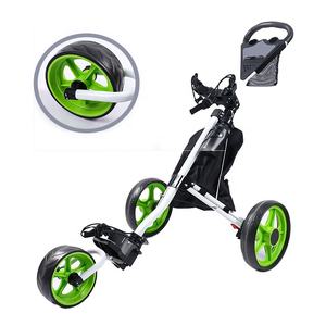 नई फोल्डेबल एल्यूमीनियम फ्रेम हल्के वजन गोल्फ पुश कार्ट के साथ 3 व्हील गोल्फ ट्रॉली - Product Image 1