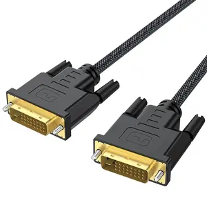 Hot Selling DVI to DVI-D 24+1 Dual Link Nylon Braid Cable Male to Male Cord 1080P 60HZ Support Video for Gaming DVD Laptops HDTV