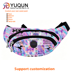 Kids Girls <strong>Gymnastics</strong> Fanny Packs Waist Bag Custom Waterproof Travel Sports Dance Girl Sling Crossbody Chest Bags with logo - Product Image 1