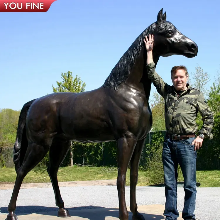 Statue en bronze de cheval grandeur nature jardin extérieur personnalisé