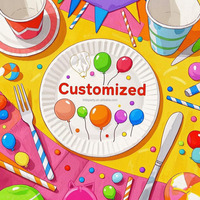 personnalisé fête d'anniversaire décoration motif fête vaisselle jetable assiettes et tasses en papier ensemble