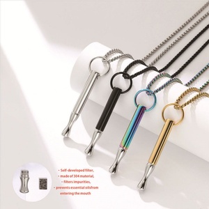 Collar de Emergencia Discreto con Silbato, Chapado en Oro de 18k, de Acero Inoxidable, Resistente al Agua y al Deslustre, con Logotipo Personalizado, para Mujer - Product Image 1
