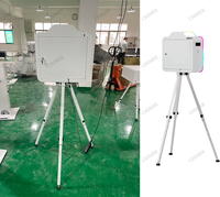 Expédition rapide, cadre lumineux RGB pour photomaton avec trépied réglable en hauteur de 15,6 pouces, trou de montage pour flash réservé, kiosque selfie