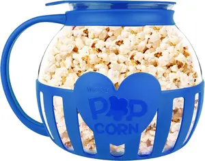 2.13L Mikrowelle Popcorn Popper Popcorn Eimer Mikrowellen schalen Boro silikat glas 3-in-1 Silikon deckel Popcorn Hersteller