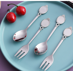 DFA0336 Cuchara y Tenedor de Acero Inoxidable Estilo Europeo con Diseño Creativo de Cuentas, Cuchara para Café, Tenedor para Postre, Cuchara para Comida, para el Hogar y Restaurantes - Product Image 4