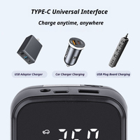 Compresseur d'air sans fil double alimentation avec câble de 3 m pour voiture, démarreur de batterie avec batterie externe et lumière SOS