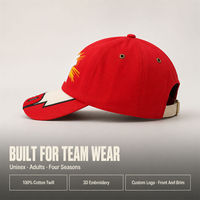 Casquette de baseball personnalisée pour équipe de course, brodée, six panneaux, réglable