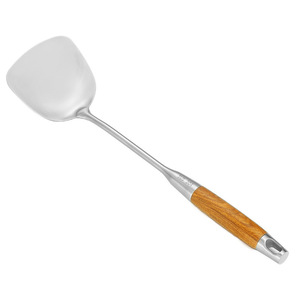 Stainless Steel Spatula With Wooden Handle 304 Heat Resistant Kitchen Cooking Tool For Non Stick Pan Use - Product Image 1