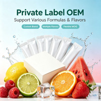 Venta al por mayor de polvo de electrolitos y multivitaminas en sobres, bebida hidratante baja en calorías, mezcla lista para beber, OEM, ODM, marca privada, stock disponible.