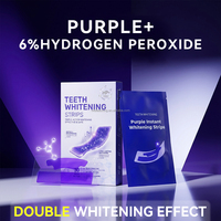 IVISMILE Bandes blanchissantes dentaires instantanées à double action, 7 traitements, saveur menthe, violet, 6%hp, pour dents sèches