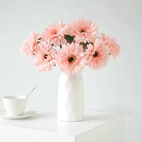 Bouquets de fleurs artificielles Gerbera Daisy en soie et plastique pour la décoration florale intérieure du salon et de la table à manger