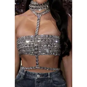 Atasan Crop tambal sulam manik-manik tangan Fashion musim panas kualitas tinggi wanita - Product Image 1