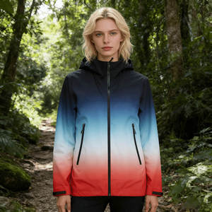 <span class=keywords><strong>Veste</strong></span> de pluie imperméable pour <span class=keywords><strong>femme</strong></span> avec capuche, légère et pliable, pour la <span class=keywords><strong>randonnée</strong></span>, couleurs dégradées pour le trekking et l'escalade - Product Image 2