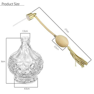 Vente en gros de flacons d'huile essentielle transparents miniatures de luxe vintage faits à la main de 80 ml avec couvercle, flacon de parfum en cristal vide pour cadeau - Product Image 3