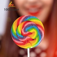 Chinois Halal arc-en-ciel saveur de fruits assortis spirale sucette tourbillon fabricant de bonbons durs