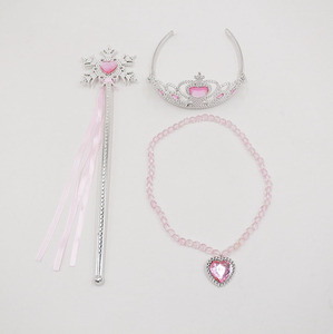 Diadema Rosa con Bola de Pelo, Falda Tutú, Collar de Perlas y Varita Mágica, Conjunto de Disfraz de Princesa para Niñ<span class=keywords><strong>as</strong></span> - Product Image 3