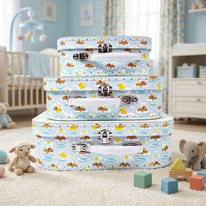 Coffret Cadeau Bébé en Gros, Valise en Carton pour Rangement de Souvenirs, Boîte à Souvenirs Empilable pour Nouveau-né, Décoration de Crèche - Product Image 1