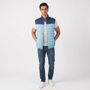 New Design Two Tone Puffer Vest <b>Lightweight</b> Sleeveless Jacket for Men Custom Made Puffer Bubble <b>Parka</b> Jackets - Product Image 1