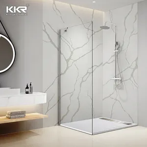 Paredes envolventes de ducha de superficie sólida para pared de baño, pared de superficie sólida de mármol interior