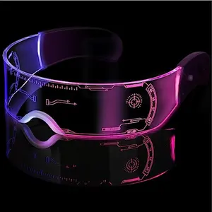 Ma Best Selling Product Cool Led Luminous Glasses Logotipo personalizado Halloween Magic Led Neon Light Party Favors Óculos Led coloridos