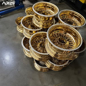 NJQS Tel Jantlar 5x114.3 Bijon Aralığı 13 İnç Jantlar Beyaz Yanaklı Lastik Altın Tellerli - Product Image 2