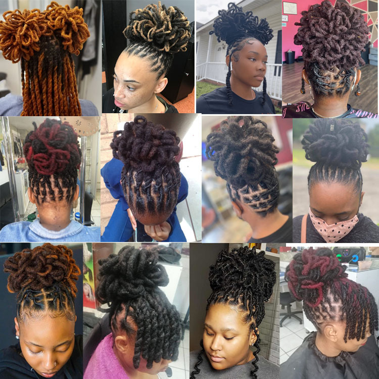KAMA Factory Wholesale High Quality Afro Kinky Dreads Locs Repair 8-28inches Brazilian Hair 30g Natural Bulk Human Hair Remy Detail Section 10