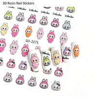 Autocollants 5D en résine non toxique pour nail art, motifs monstres mignons, décalcomanies 3D en relief pour tasses, stylos, appareils photo, CCD, accessoires DIY, vente en gros