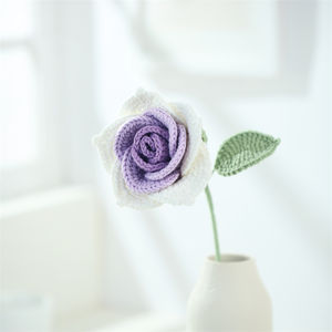 क्रोकेट टुंग तेल फूल एकल क्रोकेट फूल बुना सजावटी कृत्रिम बुना हुआ फूल वैलेंटिन की माताओं के दिन उपहार - Product Image 6