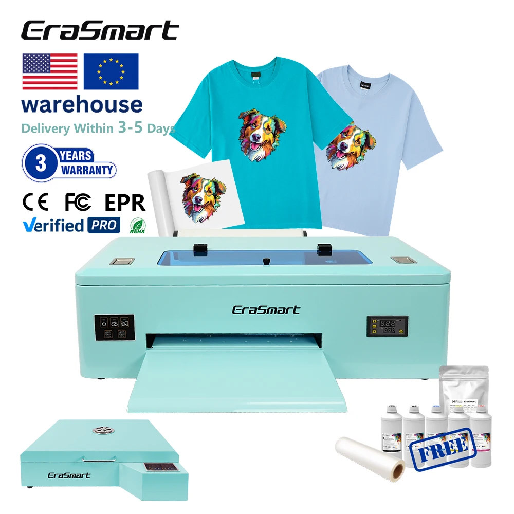 Для EraSmart A3 Цифровая печатная Футболка текстильная машина с 30 см DTF чернилами ручной класс CMYK Чернила Бесплатная доставка ПЭТ пленочные принтеры