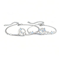 Bracelet de couple en argent sterling S925, motif papillon Mobius, design de niche, simple, polyvalent, bracelet de couple haut de gamme, vente en gros