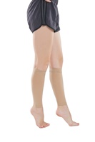 Chaussettes de compression Beili unisexes/femmes/hommes 34-46 mmHg à bout ouvert pour améliorer la circulation des jambes, confortables, unies, couleur noir beige