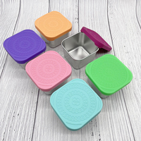 Boîte à lunch Bento personnalisée OEM sans Bpa, étanche au micro-ondes, avec couvercle en silicone pour écoliers et enfants, en acier inoxydable