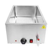Gewerbliches Elektrisches Bain-Marie mit Ablaufhahn, Edelstahl-GN-Behälter, Speisenwärmer mit Thermostat für Restaurant, Buffet und Catering