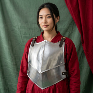 Armadura Medieval de Acero para Mujer con Correas de Cuero y Protectores de Pies Sabaton Pulidos, Disfraz Antiguo Moderno - Product Image 1