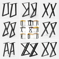 Soportes de Hierro Forjado Resistentes para Patas de Mesa, Patas de Soporte Metálicas con Capacidad de Carga Estable para Escritorios, Barras y Muebles