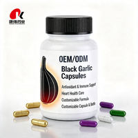 Extrait d'ail noir pur en capsules dures, complément nutritionnel GMP, marque privée OEM, vente en gros en vrac, supplément d'ail naturel