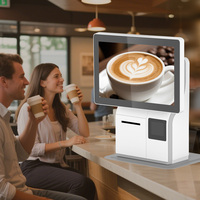 Kiosque de commande de café en libre-service horizontal de 15,6 pouces pour lait, bubble tea, boulangerie, café, bar, avec écran tactile et menu