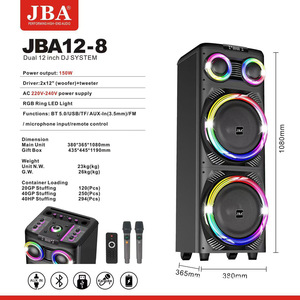 Portable <b>Speaker</b> Dual 12 Inch 3060W Rechargeable Battery With Microphone For Outdoor Karaoke Desktop Use - Product Image 2