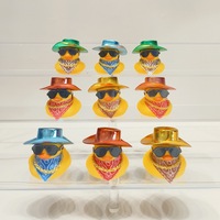 WOWEI Offre Spéciale voiture ornements Cowboy canard avec chapeau et lunettes de soleil Mini canards jouets pour anniversaire natation fête cadeau faveur