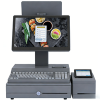 Terminal de point de vente tout-en-un avec grand écran, imprimante de reçus intégrée et tiroir-caisse, idéal pour restaurants, cafés et commerces – Vente directe usine