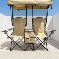 Fauteuil de camping double portable avec auvent pour adultes, idéal pour pique-nique, barbecue et plage