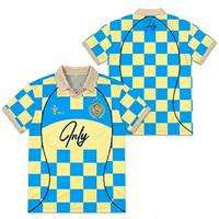 Maillot de football personnalisé en gros, motif écossais par sublimation, respirant, en polyester, style rétro, unisexe