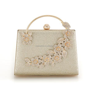 High Quality Satin Square Pattern Eco-Friendly Chain Strap Fashion Shiny Bridal Evening <b>Clutches</b> - Product Image 1